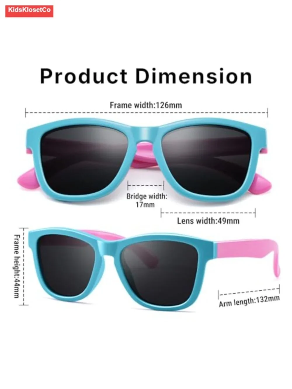 Kids Polarized Sunglasses Flexible TPEE Frame UV400 Protection for Ages 3-10